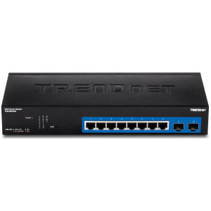 TRENDnet TEG-082WS 10-Port Managed Gigabit Ethernet Switch, Fanless, 2x SFP ports, rack mountable